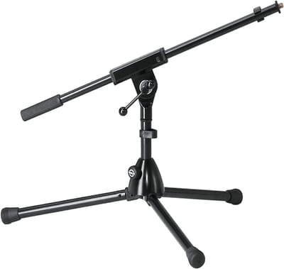 Microfoon Standaard - Lage Boomarm - Muziek Opnemen - Zeer Sterk Duurzaam - 60 cm - Zwart