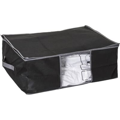 5Five Dekbed/kussen opberghoes - zwart - met vacuumzak - 60 x 44 x 25 cm - Dekbedhoes - Beschermhoes - Kussenhoes