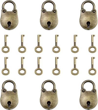 Dailygoods - 6 Stuks Mini Hangsloten met Sleutels voor Koffers en Opbergdozen
