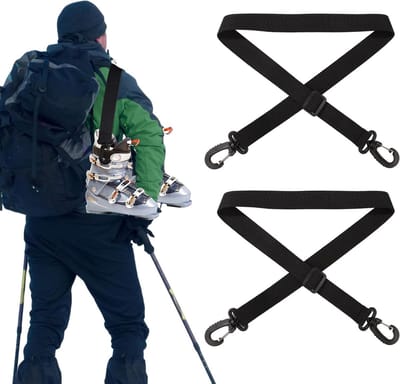 Ronte - Draagbare Ski-Draagriemen voor Ski-Tas met Schouderriemen - Rugzakriemen voor Skiriemen - Skate-Riem - Ski-Laars Draagriemen - Ski-Schouderriem - Rollerskate-Riem.