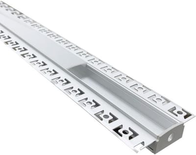 Aluminium profiel 1 meter voor LED-strips met dubbel deksel, wit mat