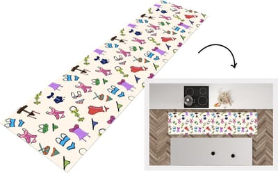 Keukenloper - Loper keuken - Lingerie - Ondergoed - Patroon - 200x50 cm - Keukenloper vinyl