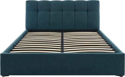 Vente-unique Bed met opbergruimte stof groenblauw 140 x 190