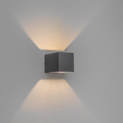 Moderne vierkante wandlamp donkergrijs aluminium opbouwspots voor binnen
