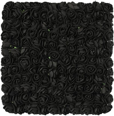 Dailygoods- Kunstrozen Set van 144 Stuks - Zwarte Kunstbloemen - Nepbloemen voor Knutselen - DIY Decoratie - Flexibele Draadstengel - Afmetingen 1,5 x 2,5 cm