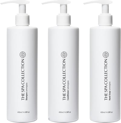 The Spa Collection Lemongrass - Shampoo + Conditioner + Handzeep - Milde formulering - 400 ml pompfles - Set van 3 stuks