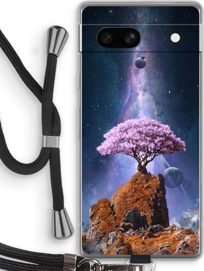 Case Company® - Hoesje met koord geschikt voor Google Pixel 7A hoesje met Koord - Ambition - Telefoonhoesje met Zwart Koord - Bescherming aan alle Kanten en Over de Schermrand