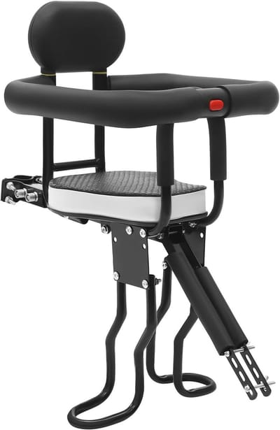 Kinderfietszitje Voor - Kinderdrager Fiets - Veilig Fietsen - Dubbelpunts Bevestiging - Tot 80 kg - Zwart