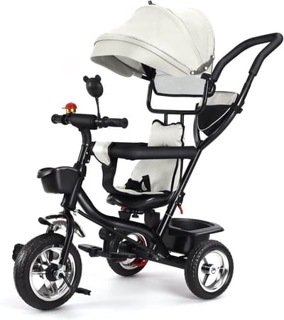 Kinder driewieler - Loopfiets peuter - Leren fietsen - Modulair ontwerp - 0-5 jaar - Lichtgrijs