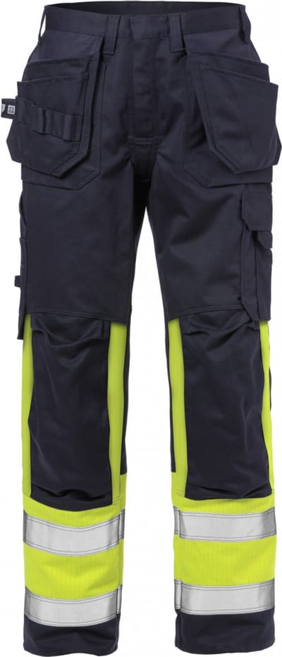 Fristads Flame Hi Vis Werkbroek Klasse 1 2586 Flam - Hi-Vis geel/marineblauw - C62