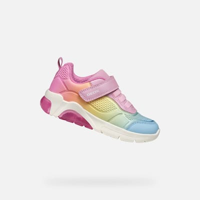 GEOX FADINLIGHT MEISJES Sneakers - ROZE/VEELKLEURIG - Maat 24