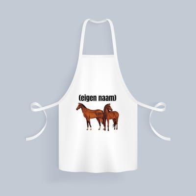 Akyol - paarden Keukenschort - Paarden - paardenliefhebebrs - met eigen naam - paarden spullen - gepersonaliseerd - 82 bij 71 cm