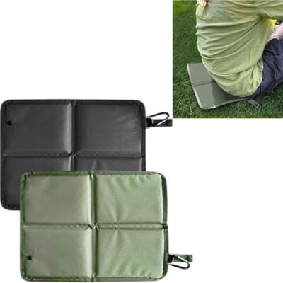 2 stuks - Opvouwbaar kussen van Oxford-stof - Waterdicht, krasbestendig en slijtvast - Picknickmat - Wandelmat - 37*27,5 cm - Geschikt voor kamperen, rusten op het strand en warmte-isolatie - Groen, zwart