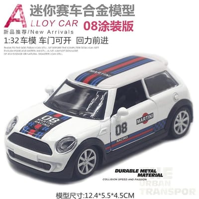 1:32 Mini Cooper Klassieke Auto Legering Model Diecast Metaal Auto Voertuigen Model Simulatie Miniatuur Schaal Kinderen Speelgoed Cadeaus gray