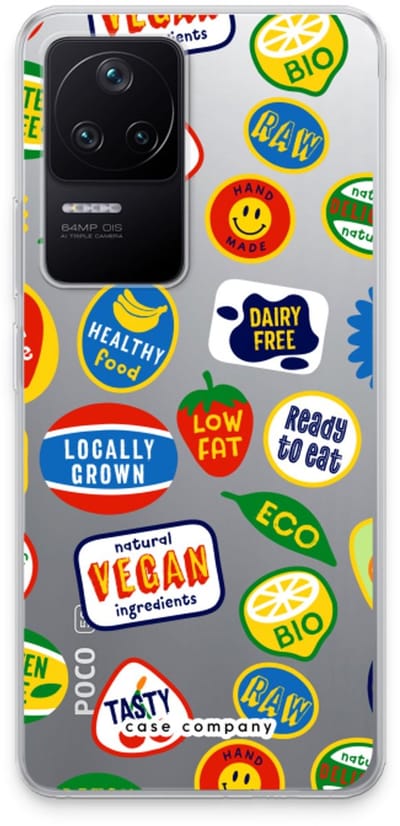 Case Company® - Hoesje geschikt voor Xiaomi Poco F4 hoesje - Fruitsticker - Soft Cover Telefoonhoesje - Bescherming aan alle Kanten en Schermrand