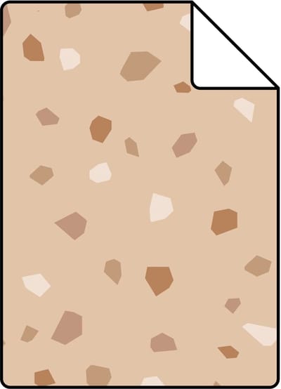 Proefstaal ESTAhome behang terrazzo beige en terracotta - 26.5 x 21 cm - 139825-S