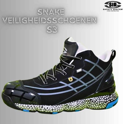 SIR SAFETY SNAKE Veiligheidsschoenen S3 HEREN Werkschoen Zwart - Aluminium Neus en Composiet Tussenzool - Antislip SR - Ademend