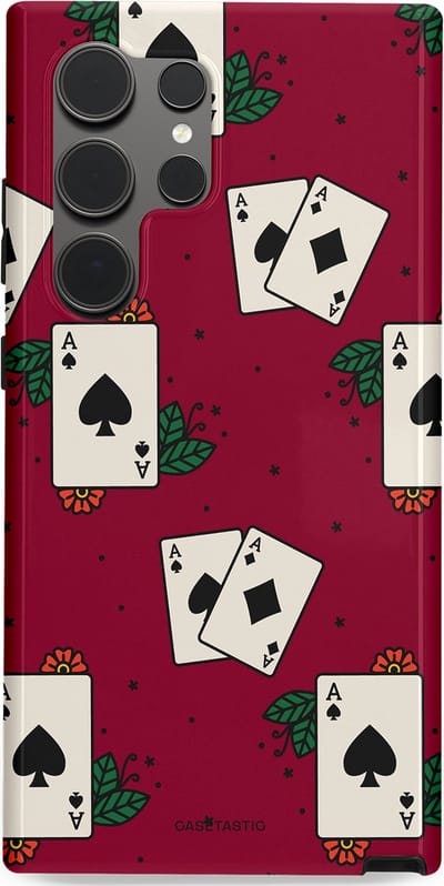 Casetastic Hoesje Geschikt voor Samsung S24 Ultra - Stijlvolle Beschermende Duo-layer Case - Casino Aas