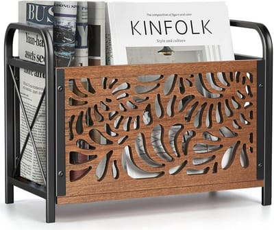 HEZIVO® Krantenbak - Lectuurbak - Tijdschriftenhouder - Magazinehouder - Tijdschriftenrek - 33 x 26 x 17 cm - Hout