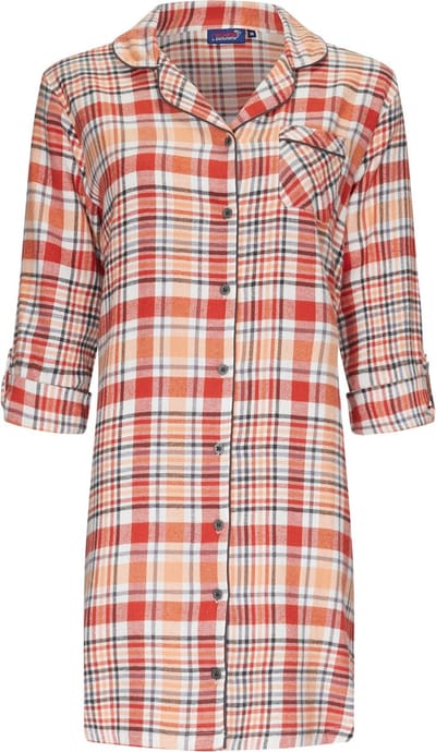 Doorknoop nachthemd roze geruit Suzanne - Roze - Maat - 36
