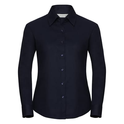 Russell Collectie Dames/Dames Lange Mouw Easy Care Oxford Shirt (Heldere marine)