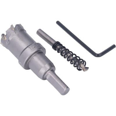 Scie cloche carbure TCT Dents Métal Épais Kit Coupe-Trou avec Clé Hexagonale Foret Carottier 28mm 1.1in