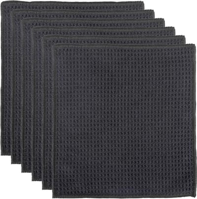 Set van 6 Ultra Zachte Microvezel Keukenhanddoeken, Absorberend en Lintvrij, Perfect voor Afwassen en Dagelijks Schoonmaken, 20 x 20 cm