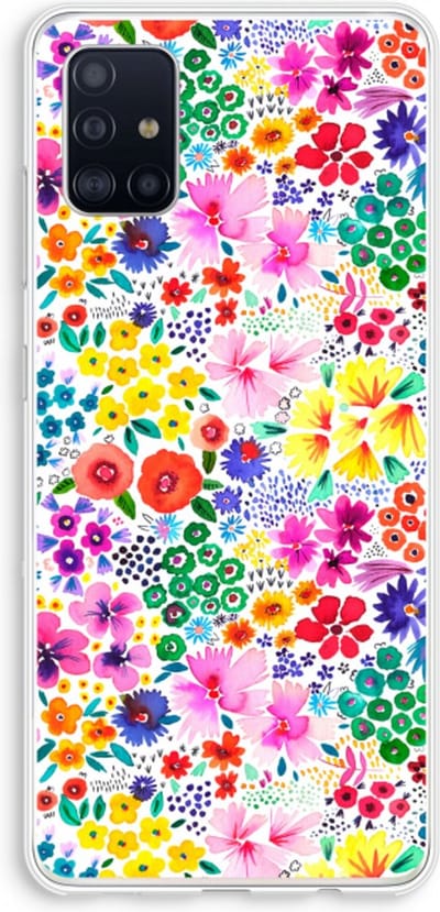 Case Company® - Hoesje geschikt voor Samsung Galaxy A51 4G hoesje - Little Flowers - Soft Cover Telefoonhoesje - Bescherming aan alle Kanten en Schermrand