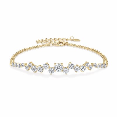 Lumici® Exclusive | 19 Reasons Why – Luxury Moissanite Armband – 2.82CT – 5MM Center Stone – GRA Gecertificeerd – VVS1 D Kleur – Statement Piece – Voor Haar – Moederdag – Valentijn – Luxe Cadeau – Goud & Witgoud