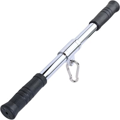 SnelShoppen - Triceps en Biceps Stang 48 cm, Lat Pull-Up Bar met Anti-Slip Handvat, Draaibare Kabel Bevestiging voor Thuis Gym, Robuust en Universeel
