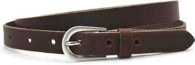 Dames Riem Leer Bruin - 2 cm Breed – Smalle Leren Dames Riem Bruin - Taillemaat 85