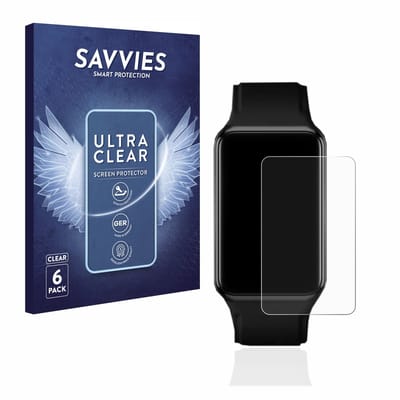 Savvies - Screenprotector voor Oppo Watch Free - Folie Beschermfolie transparant 6 Stuks
