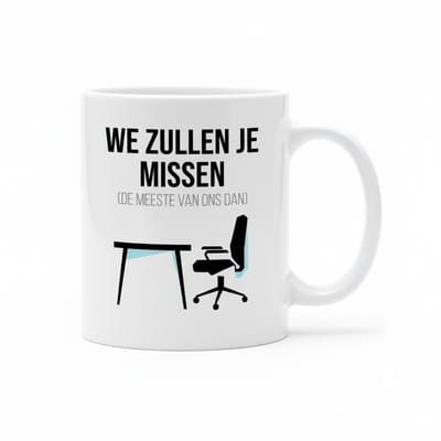 We Zullen Je Missen (De Meeste van Ons Dan) Mok – Grappig Afscheid Cadeau – Kantoorhumor Koffiemok 330 ml