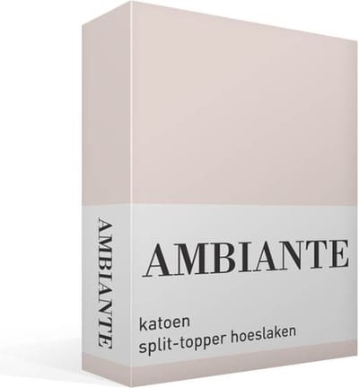 Ambiante Katoen - Splittopper Hoeslaken - 180x200 - Zand