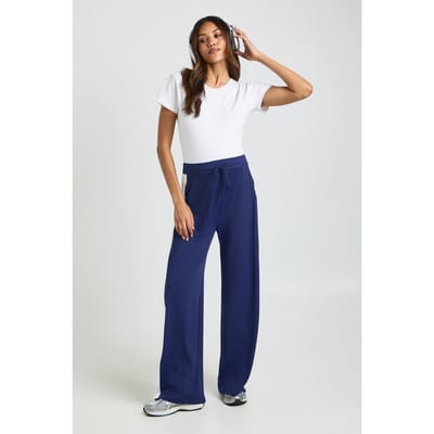 boohoo Dames Zwangerschaps Zijstreep Wijdpijp Broek | Marineblauw | Maat: 36