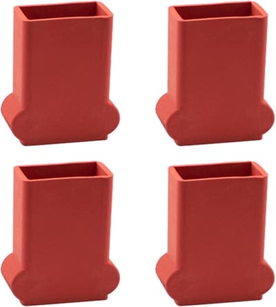 Ladder Voet Beschermers - Ladderdoppen Rubber - Veilige Stabiliteit - Antislip Golvend Ontwerp - 27.5x50mm - Rood
