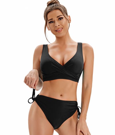 Vrouwen Bikini Set Crossover Bustier High-Waist Bikini Zwemkleding Elegant Tweedelig Zwempak