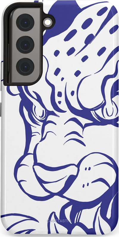 Casetastic Hoesje Geschikt voor Samsung S22 - Stijlvolle Beschermende Duo-layer Case - Blauwe Panter Hoofd