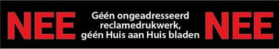 Nee nee sticker brievenbus, 140 x 25 mm