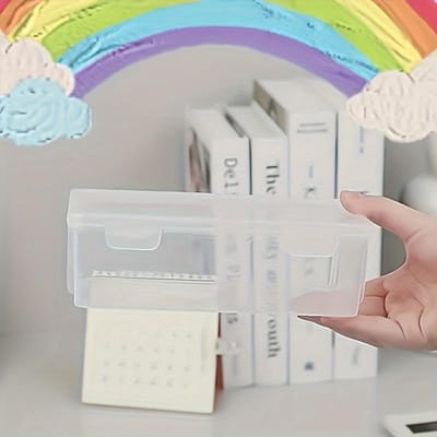 1/4 stuks Grote Transparante Plastic Opbergdozen met Scharnierende Deksel Ideaal voor Sieraden Ornamenten Huishoudelijke Artikelen en Kantoororganisatie gray