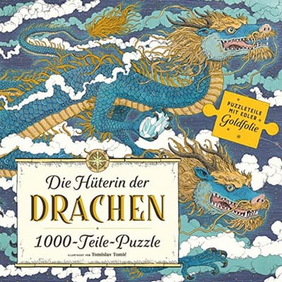Puzzel van 1000 Stukken met Gouden Folie - Drachen Thema