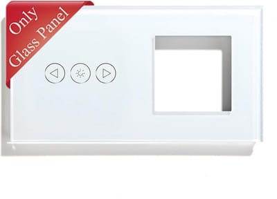 Doe-het-zelf glazen ruit met 50 mm framecombinatie voor wifi-dimmer, lichtschakelaar en stopcontact