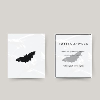 Tijdelijke tattoo vleermuis | Neptattoo volwassenen | Tijdelijke tattoo voor volwassenen | Temporary tattoo | Plaktattoos voor volwassenen | Neptattoos | Probeer zorgeloos een tattoo | tattforaweek