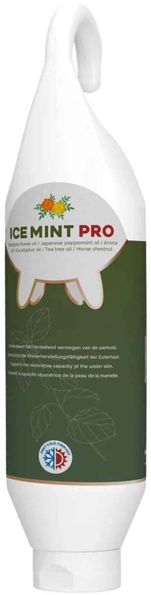 Holland Animal Care Ice Mint Pro Gel - 1 L - Met Calendula - Uierverzorging voor Melkkoeien - Uiergel Koeien - Sta en hangtube