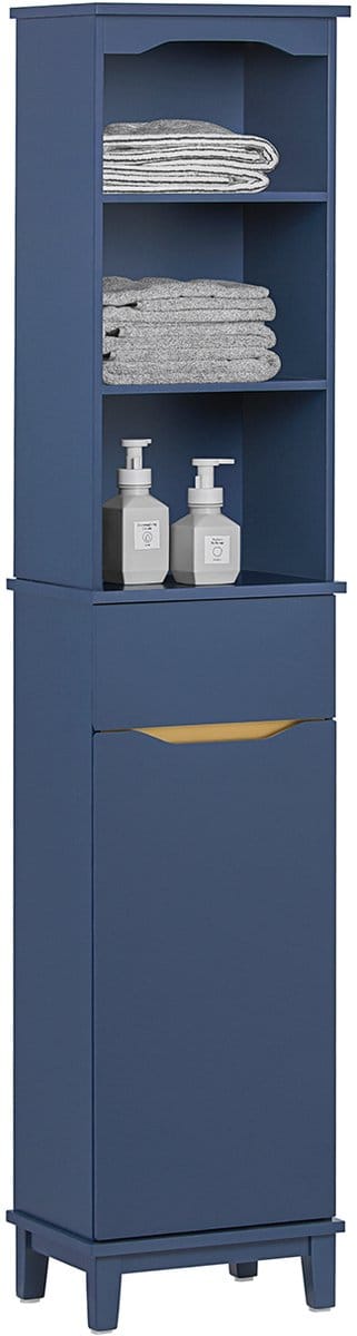 SoBuy BZR112-B Badkamerkast - Midnight Blue Hoge Kolomkast
