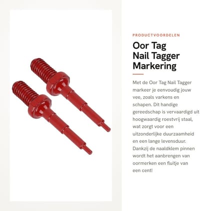 Dailygoods- Oor Tag - 2 Stuks - Roestvrij Staal - Naald Klem Pin - Markering Gereedschap - Geschikt voor Varkens/Schapen/Runderen - Duurzaam en Lichtgewicht - Oormerk