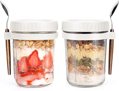 DailySupplies® Overnight Oats Potjes - Mason Jar - Meusli Beker met Deksel