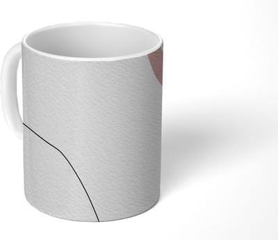 Mok - Koffiemok - Lijn - Pastel - Design - Mokken - 350 ML - Beker - Koffiemokken - Theemok