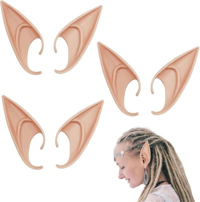 Elf Ears Cosplay Set - 3 Paar, 12 cm, Multifunctionele Oren voor Feestjes, Halloween en Cosplay, Perfect voor Creatieve Kostuums
