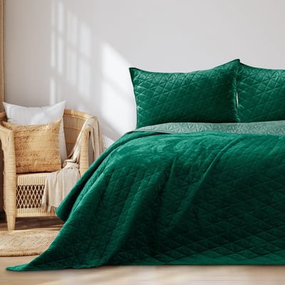 Allecto - Velvet sprei - Bedcover - Laila groen - Polyester - Bescherming tegen stof - Geschikt voor volwassenen - 170x270 cm